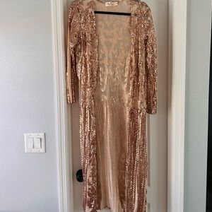 Long sequined cardigan